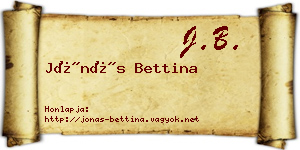 Jónás Bettina névjegykártya